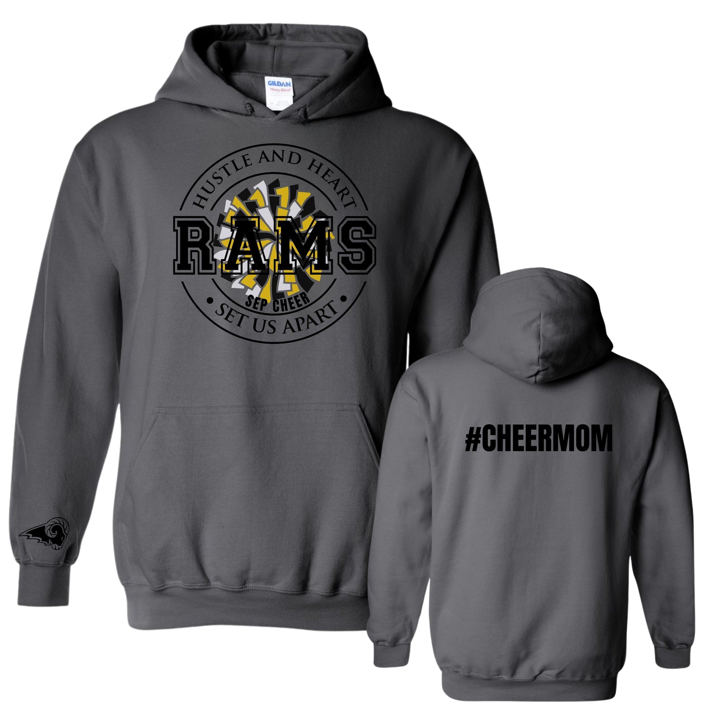 SEP Hustle and Heart Cheer Mom Hoodie