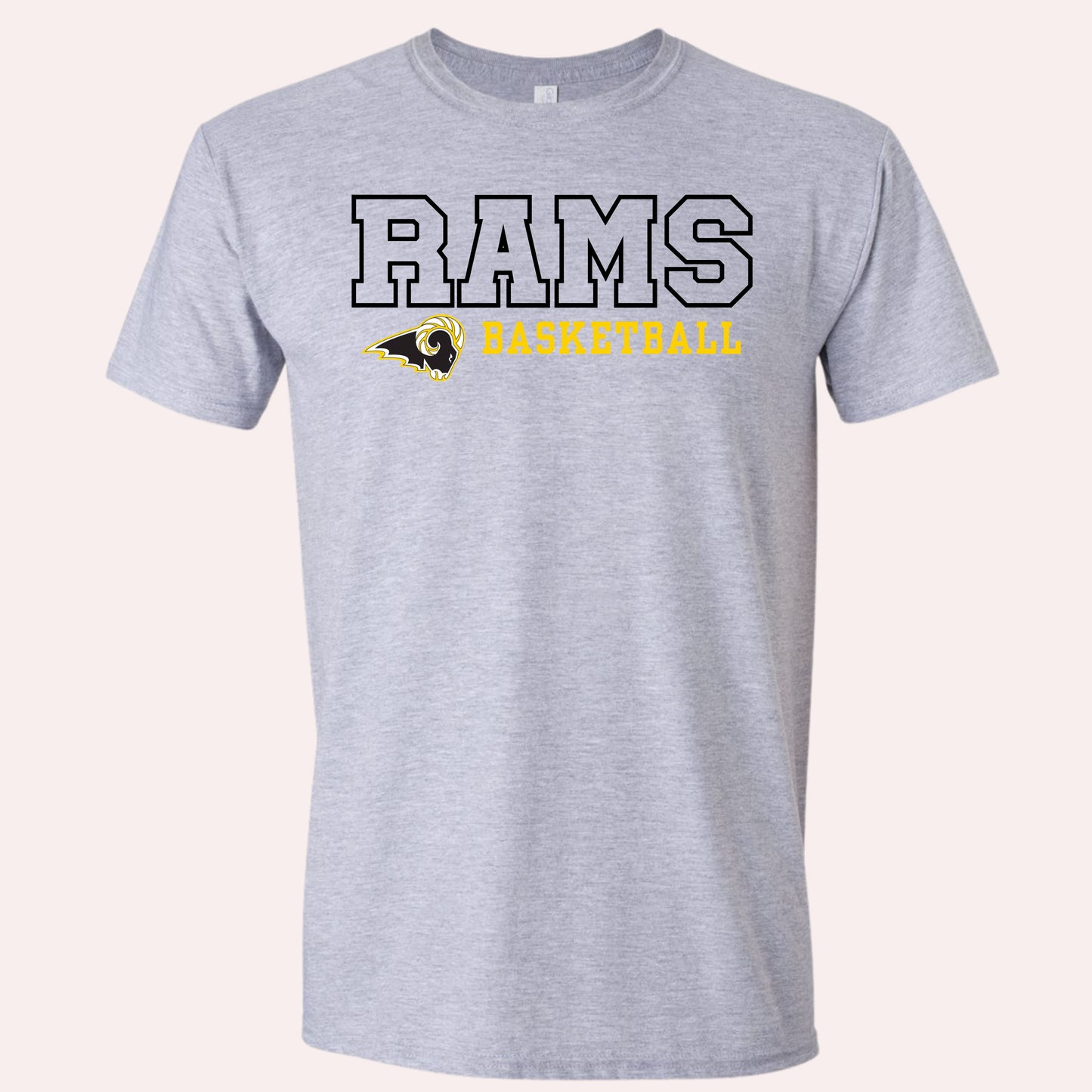 RAMS Basketball Outline T-Shirt