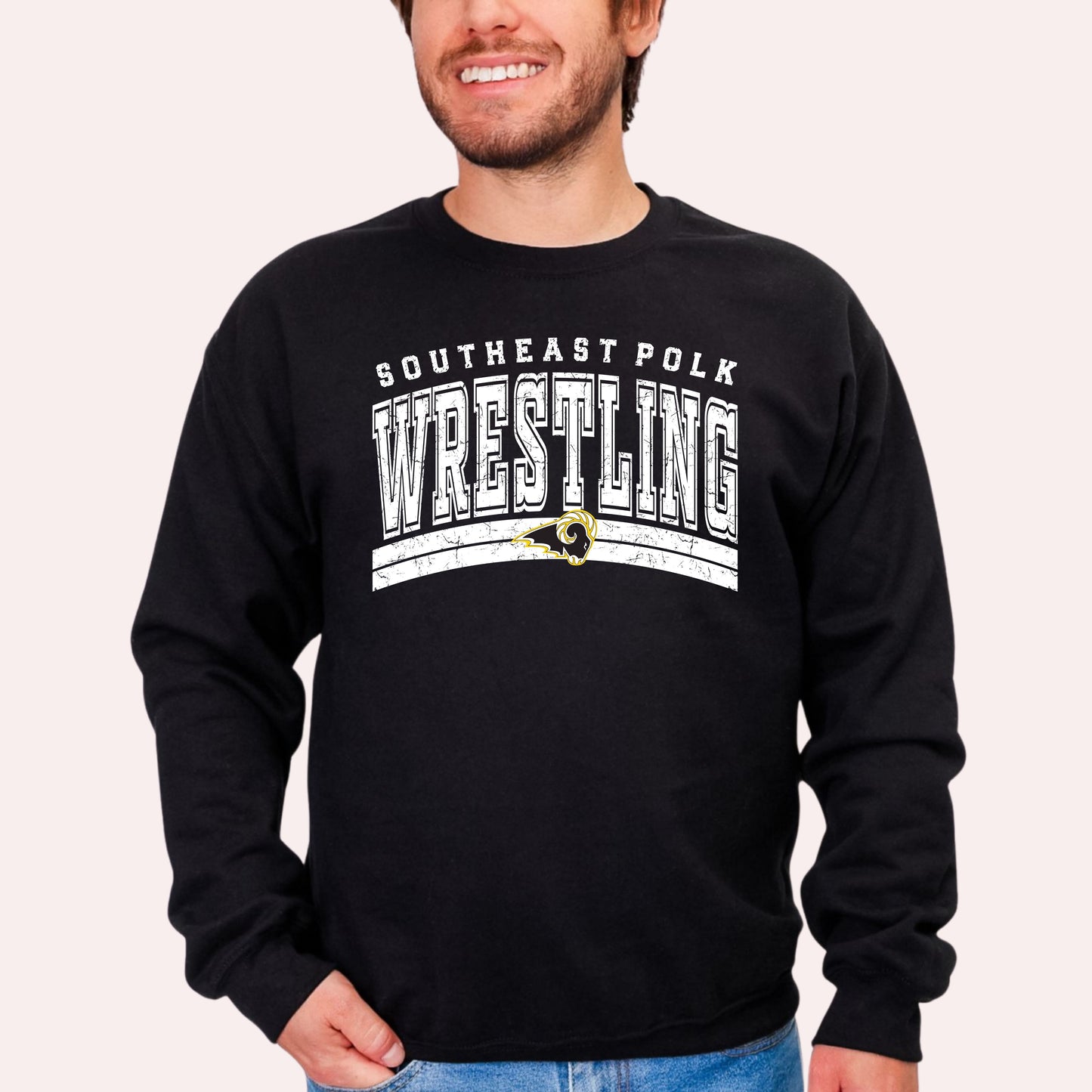 Southeast Polk Wrestling Curve Distressed T-Shirt