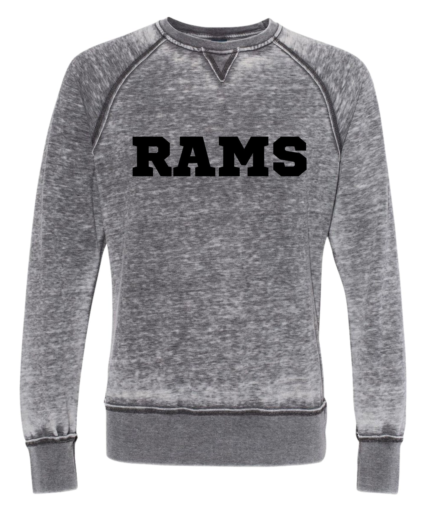 RAMS Adult burnout fleece Crewneck