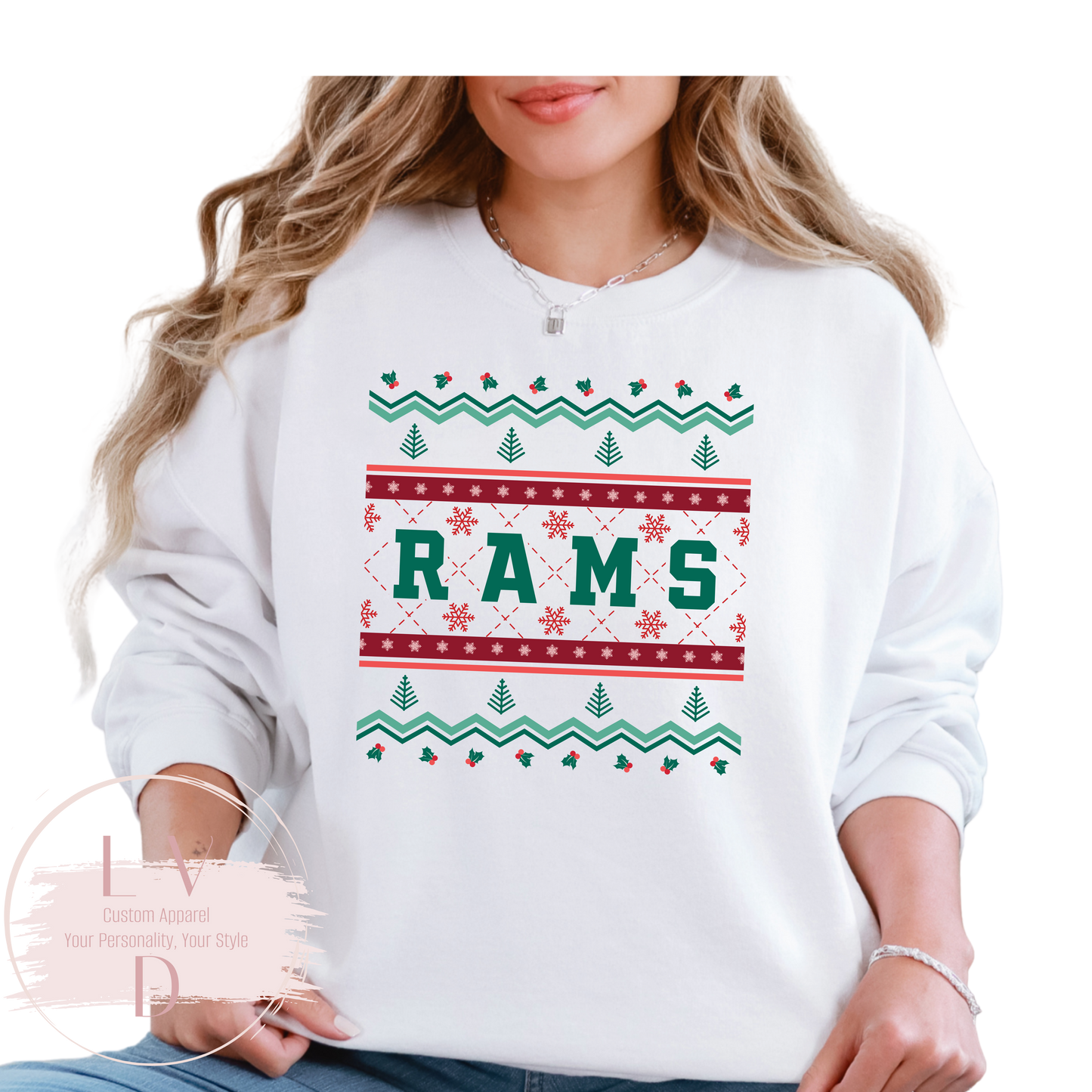 RAMS Holiday Holly/Trees (Gildan)