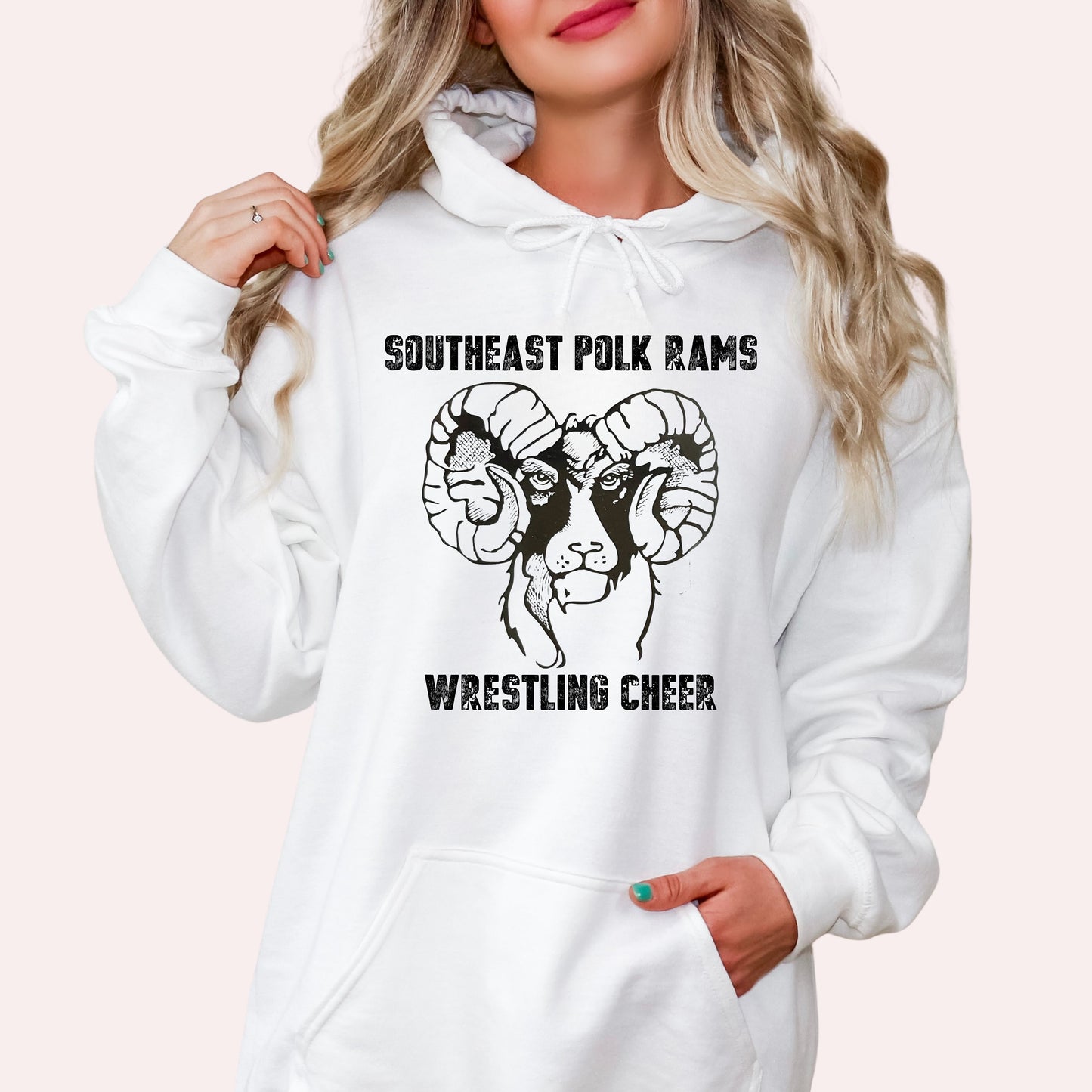 Vintage Ram Wrestling Cheer Hoodie