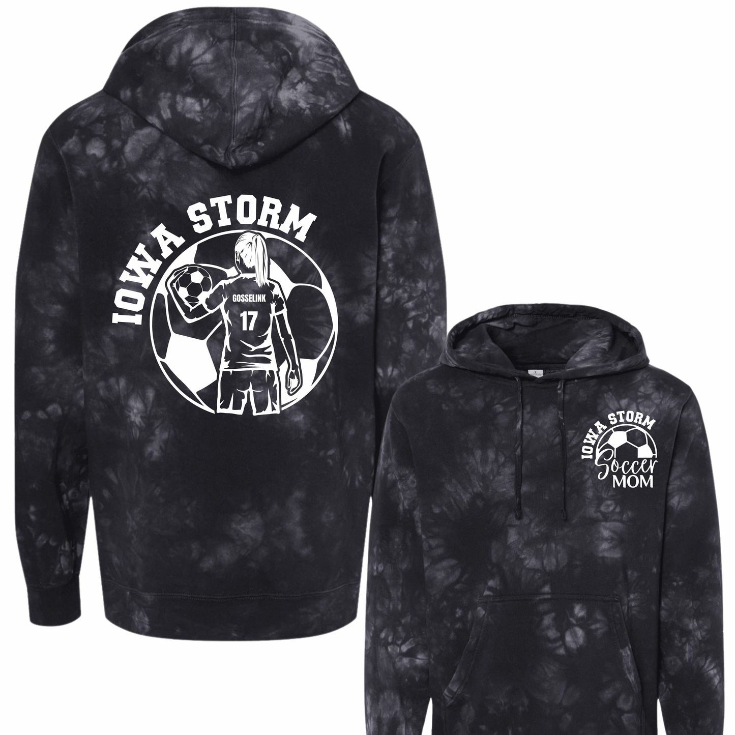 Iowa Storm Soccer Mom/Dad Tie-Dye Hoodie (Girl)
