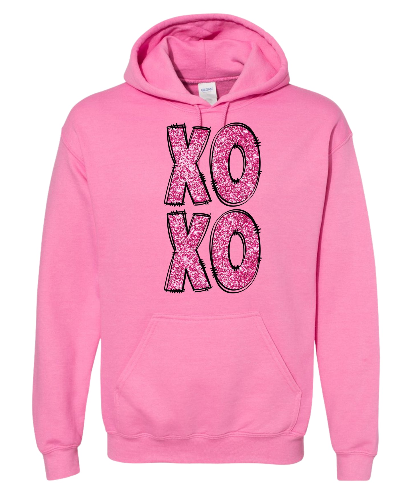 Stacked "XOXO" Adult Hoodie