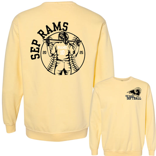SEP Softball Personalized Crewneck | Comfort Colors | Adult