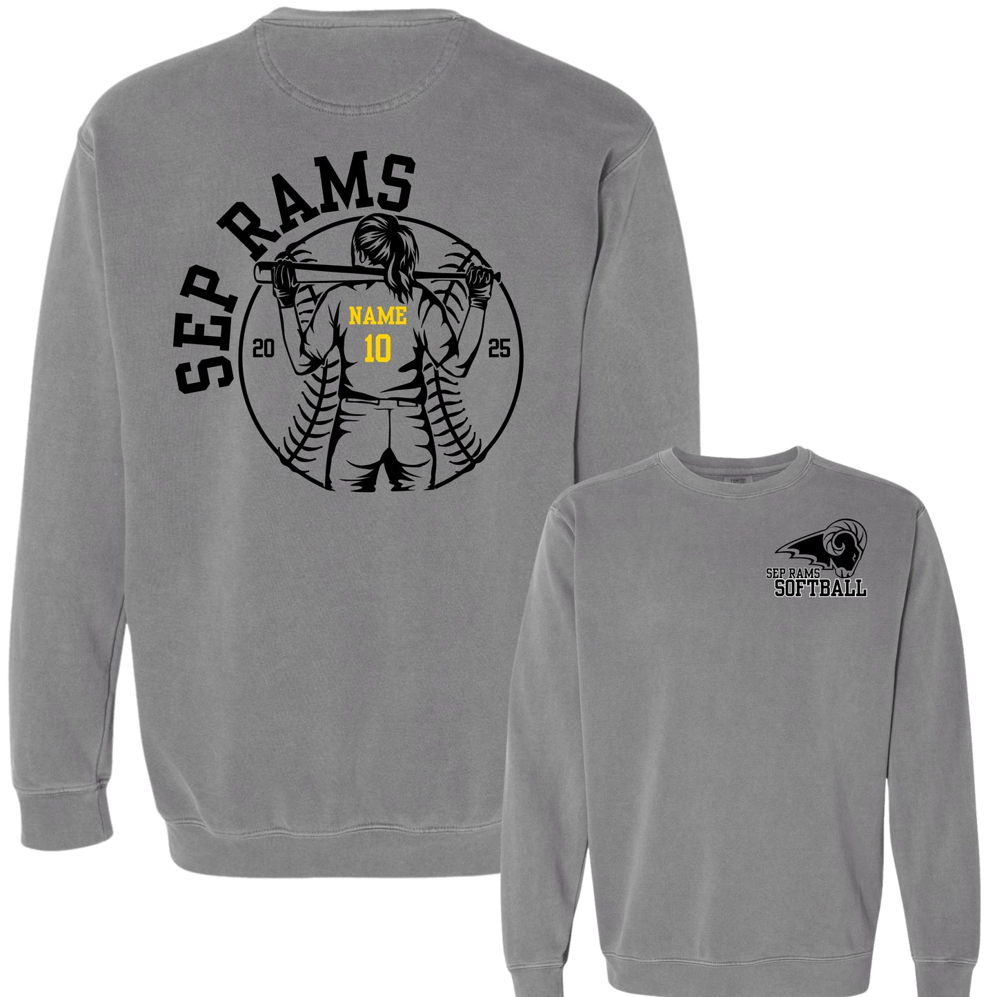 SEP Softball Personalized Crewneck | Comfort Colors | Adult