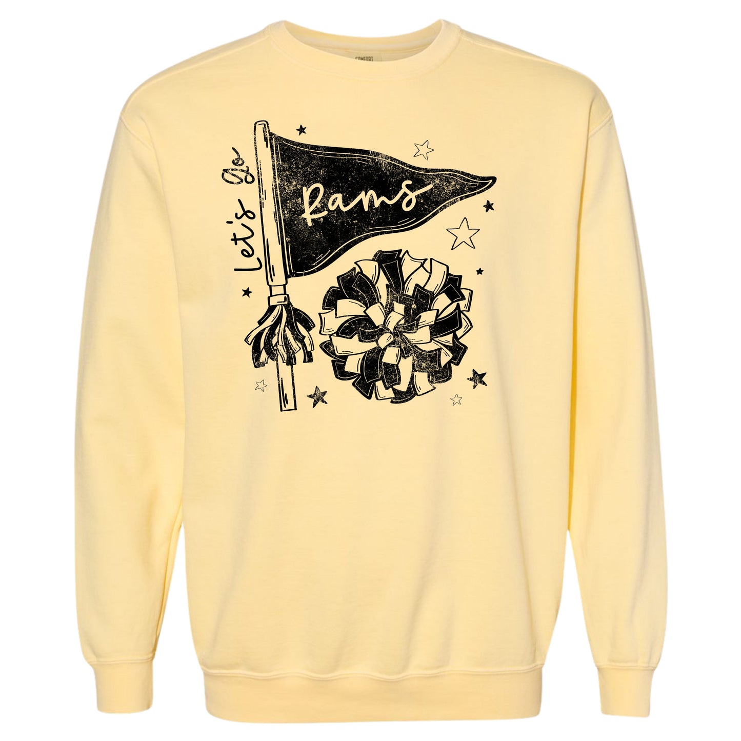 Let's Go Rams Cheer Crewneck | Comfort Colors