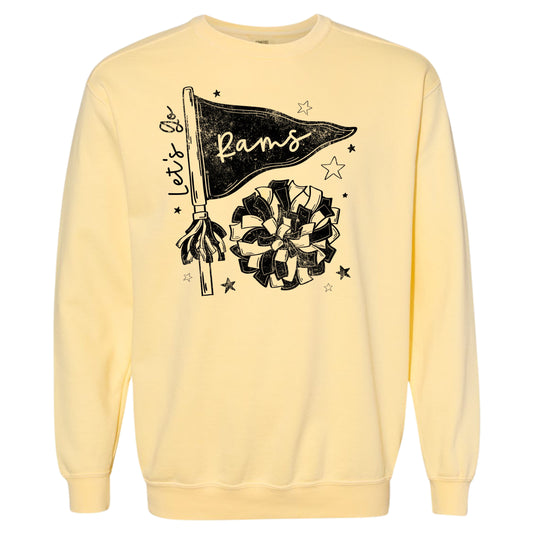 Let's Go Rams Cheer Crewneck | Comfort Colors