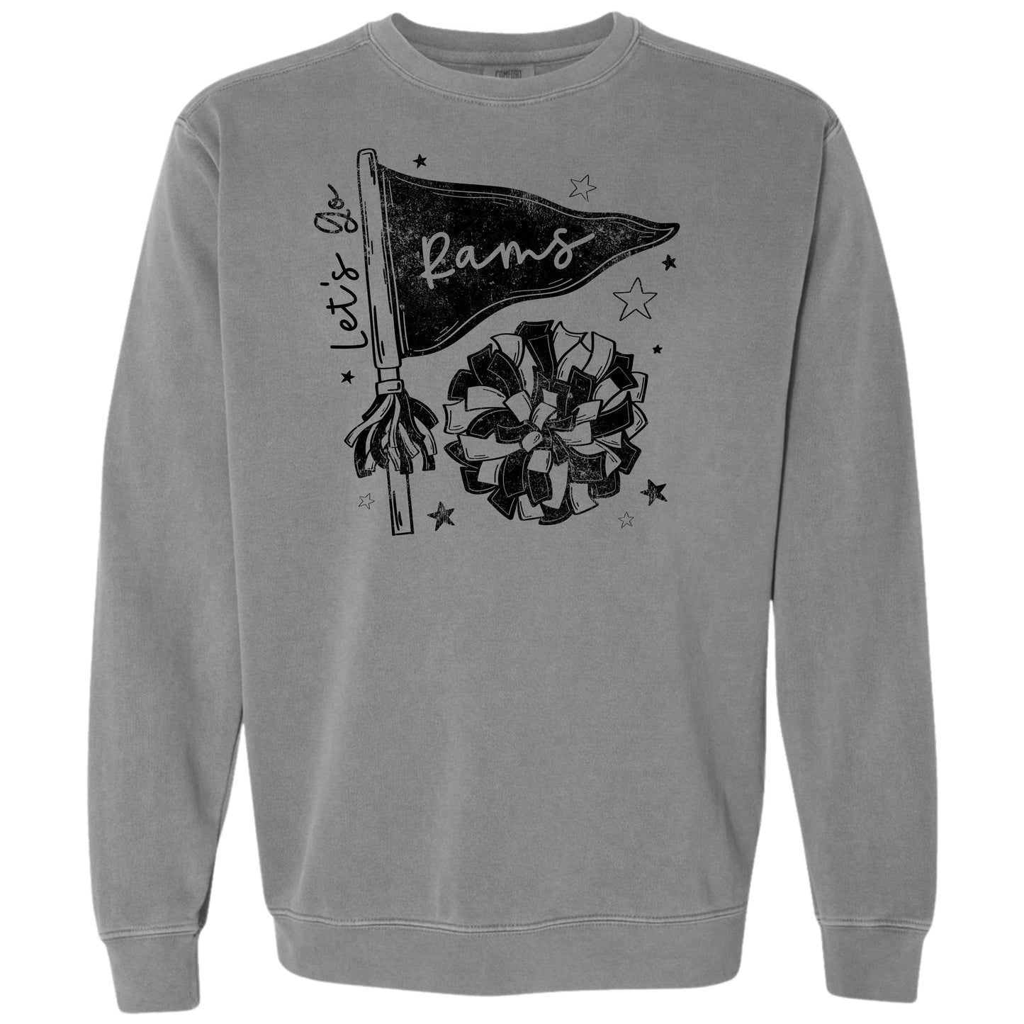Let's Go Rams Cheer Crewneck | Comfort Colors