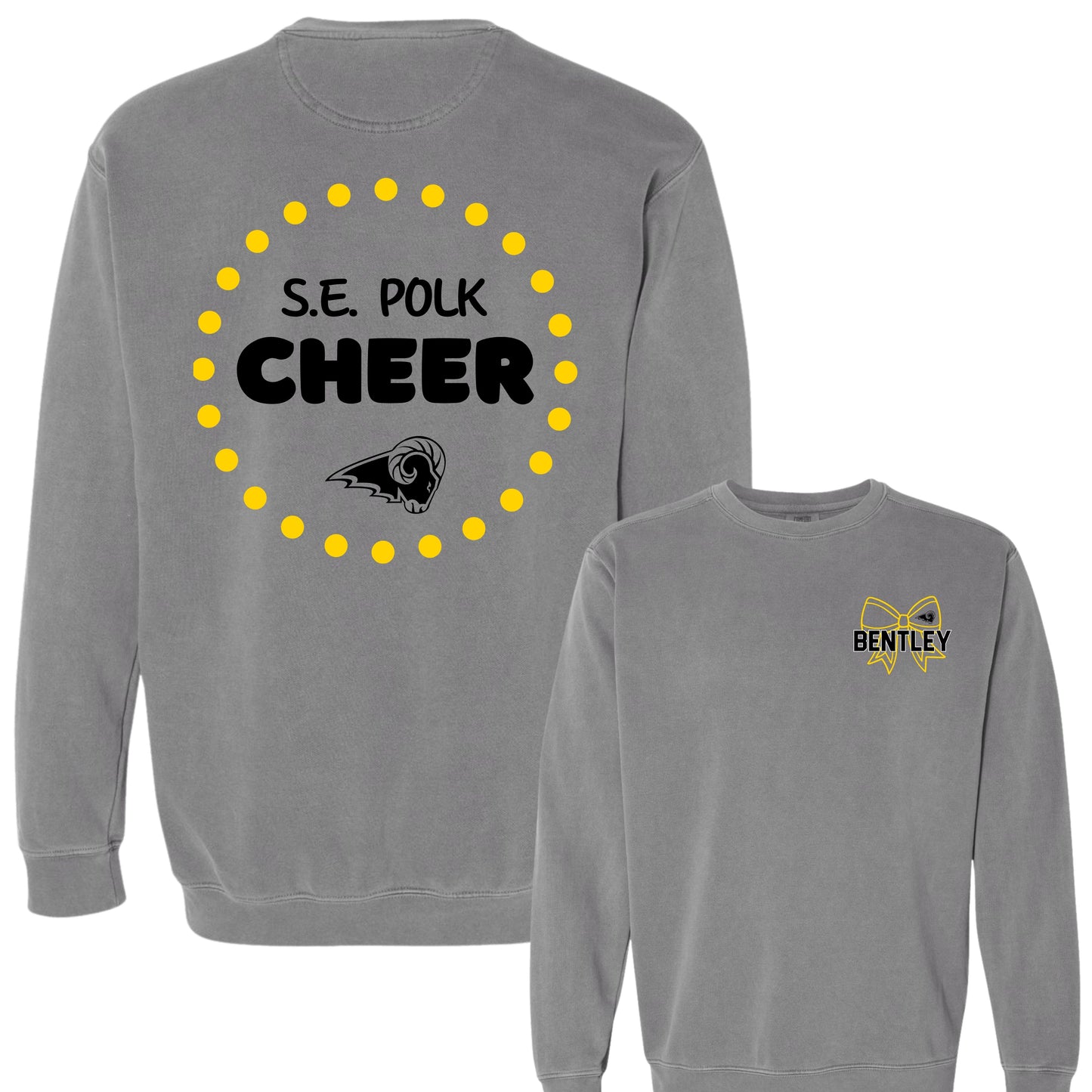 SEP Cheer Puff Lettering Crewneck (Ram Logo) | Comfort Colors