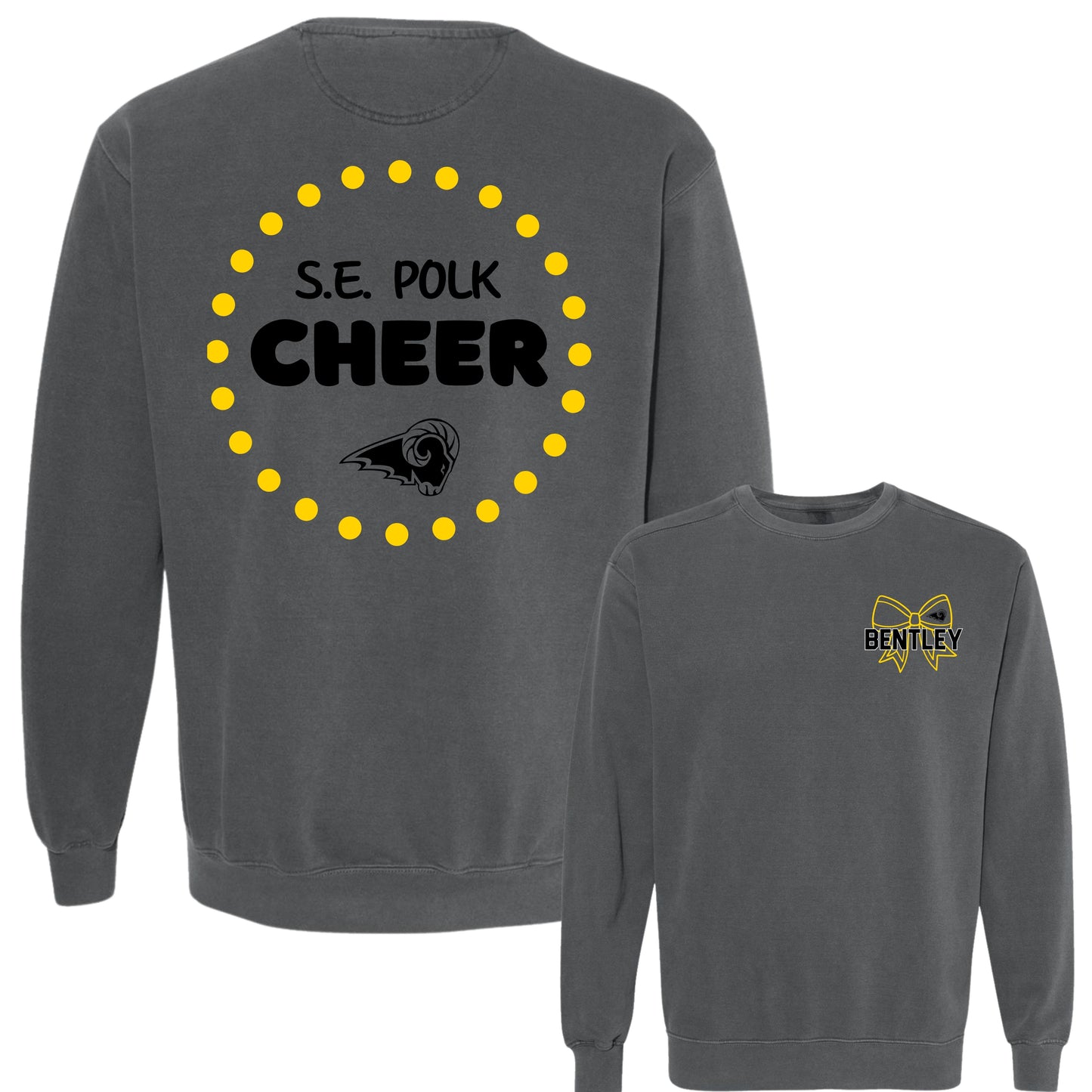 SEP Cheer Puff Lettering Crewneck (Ram Logo) | Comfort Colors