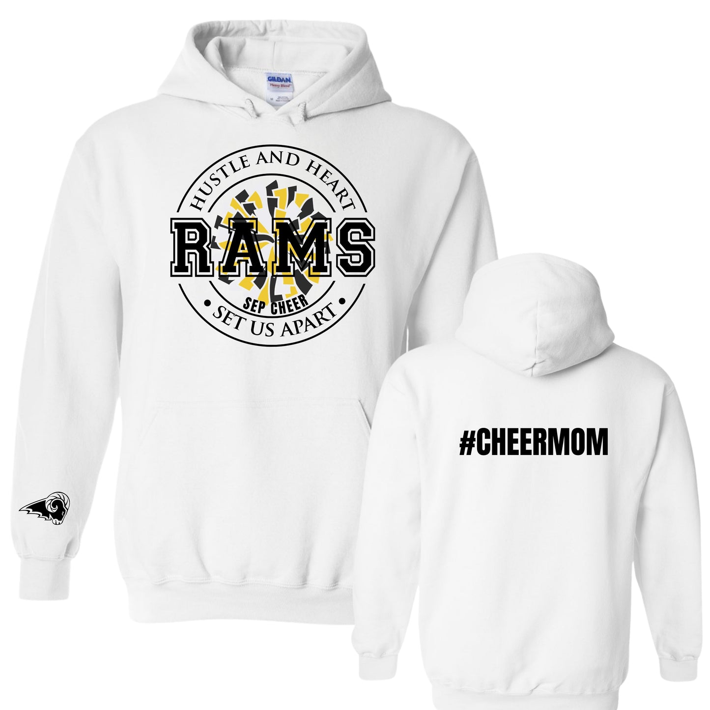 SEP Hustle and Heart Cheer Mom Hoodie