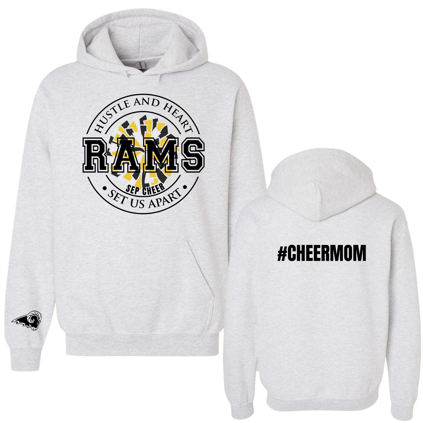 SEP Hustle and Heart Cheer Mom Hoodie