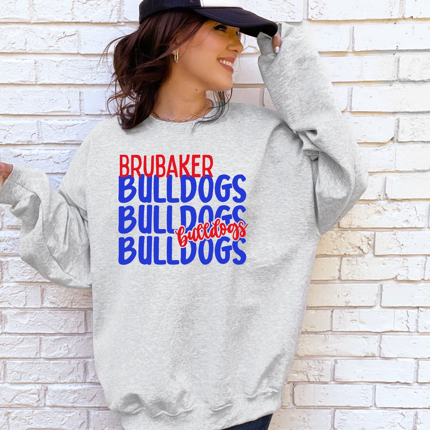 Brubaker Bulldogs stacked Crewneck