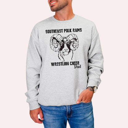 Vintage Ram Wrestling Cheer Dad Crewneck