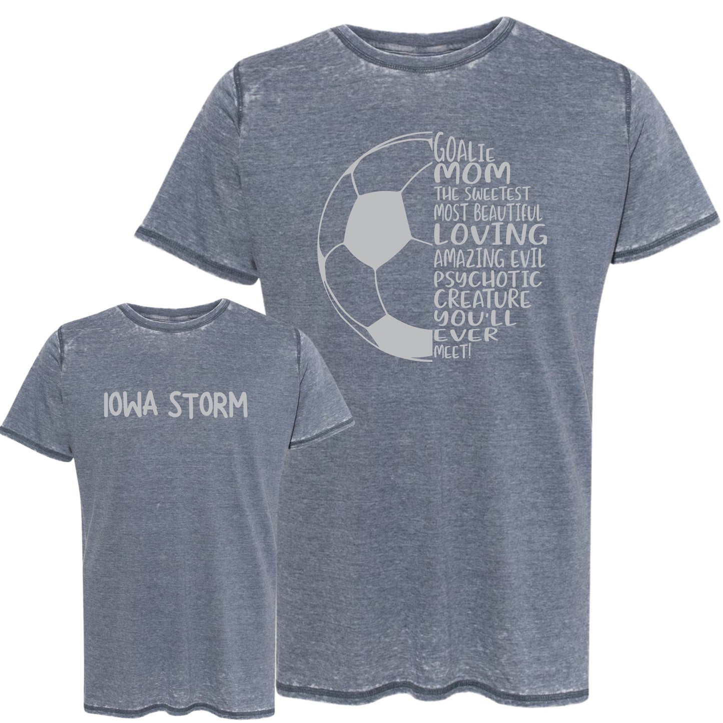 Iowa Storm "Goalie Mom" Ringer/Vintage T-Shirt