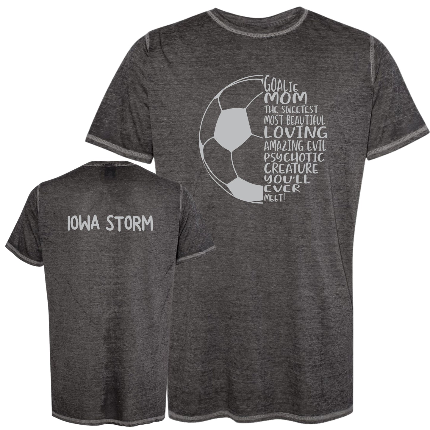 Iowa Storm "Goalie Mom" Ringer/Vintage T-Shirt