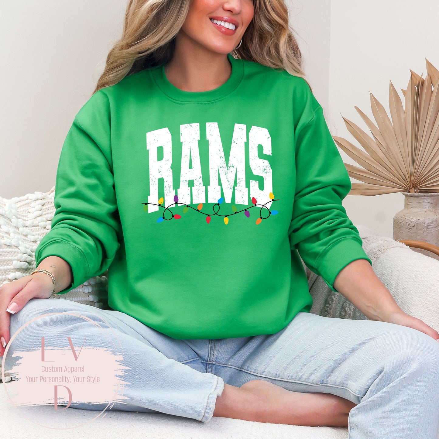 RAMS Holiday with lights (Bella+Canvas)