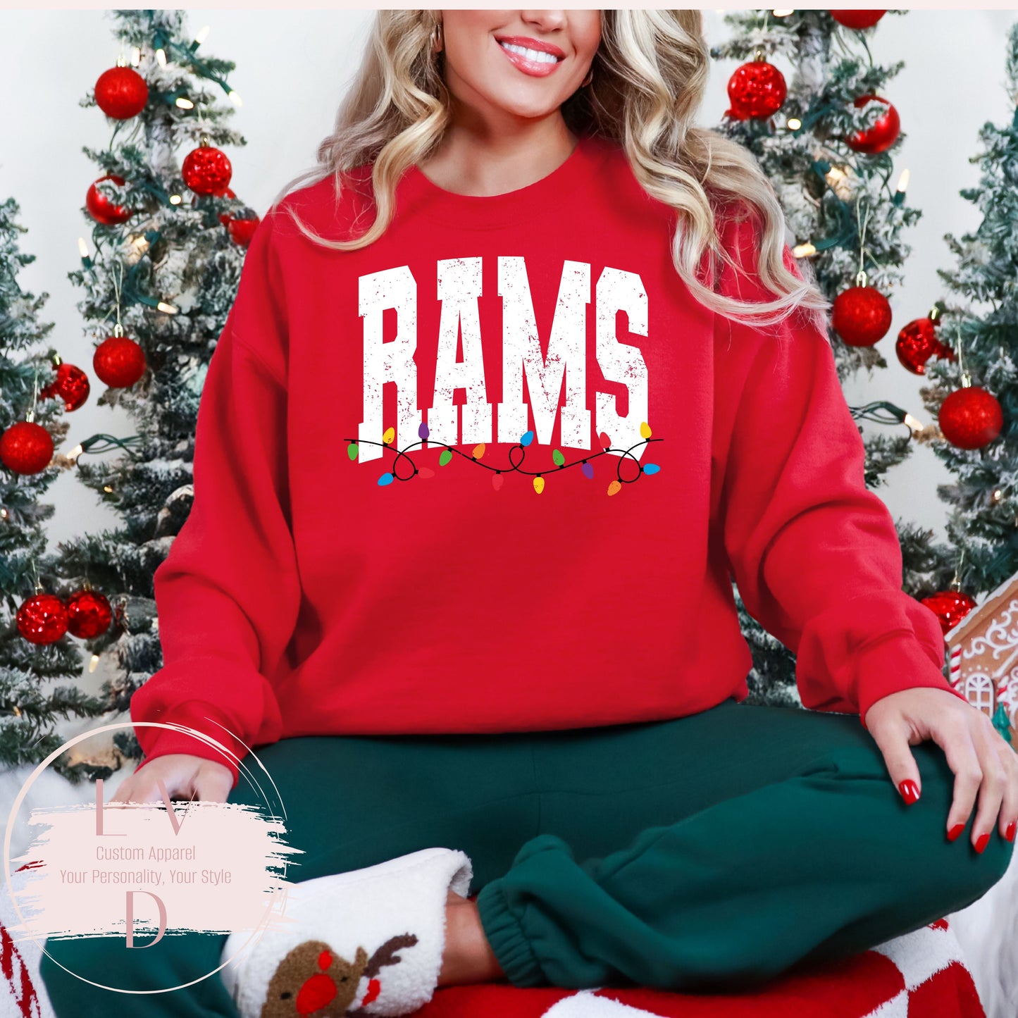 RAMS Holiday with Lights (Gildan)