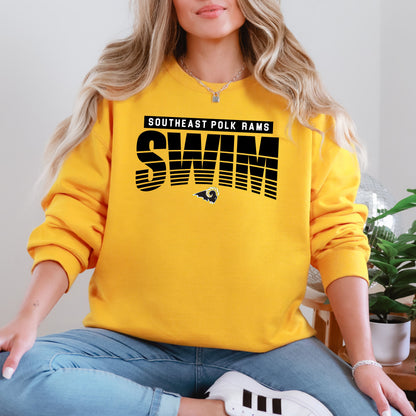 Southeast Polk RAM striped Swim Crewneck
