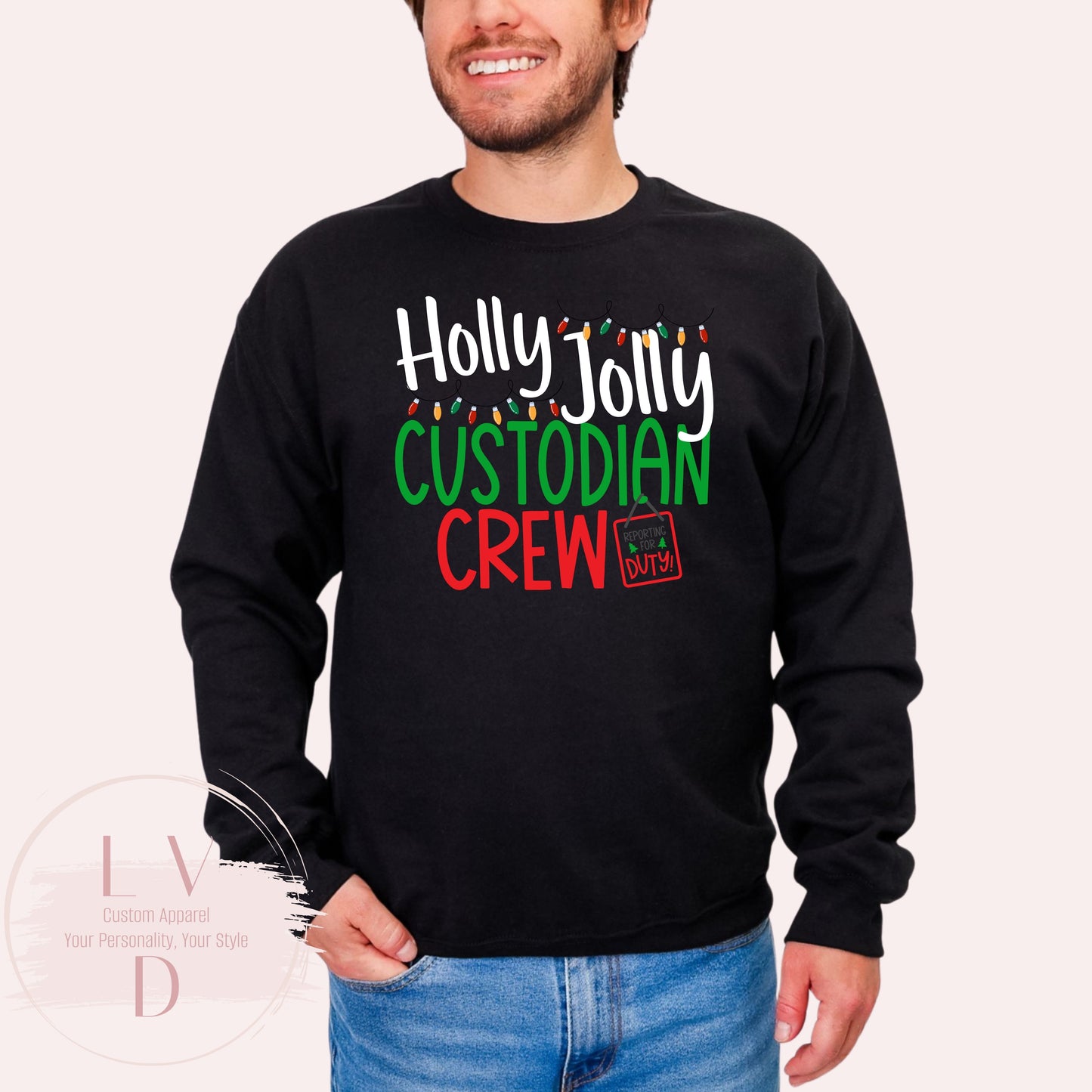 RAMS Holly Jolly Custodian (Bella+Canvas)