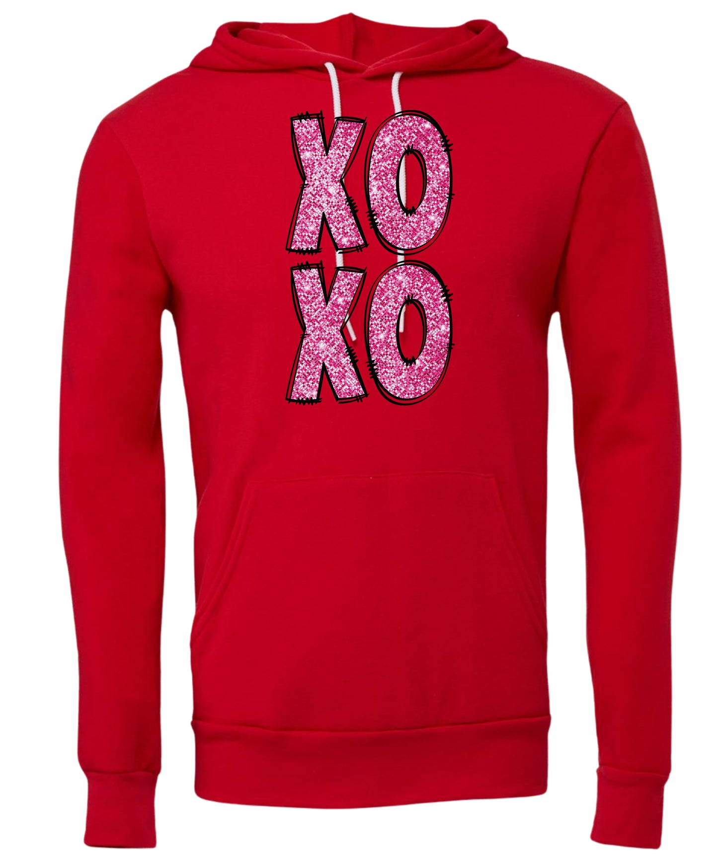 Stacked "XOXO" Adult Hoodie