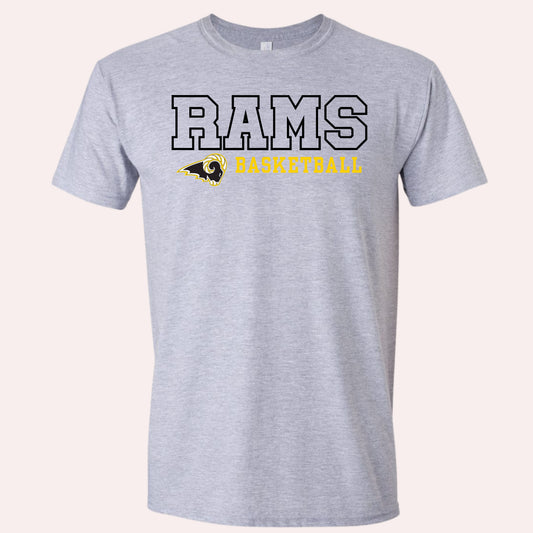 RAMS Basketball Outline T-Shirt