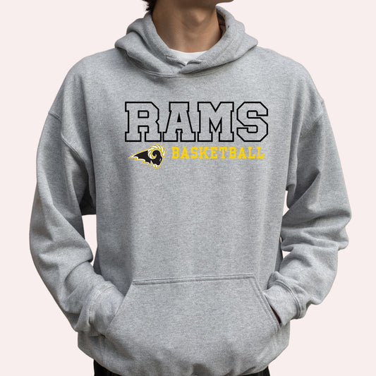 RAMS Basketball outline Hoodie