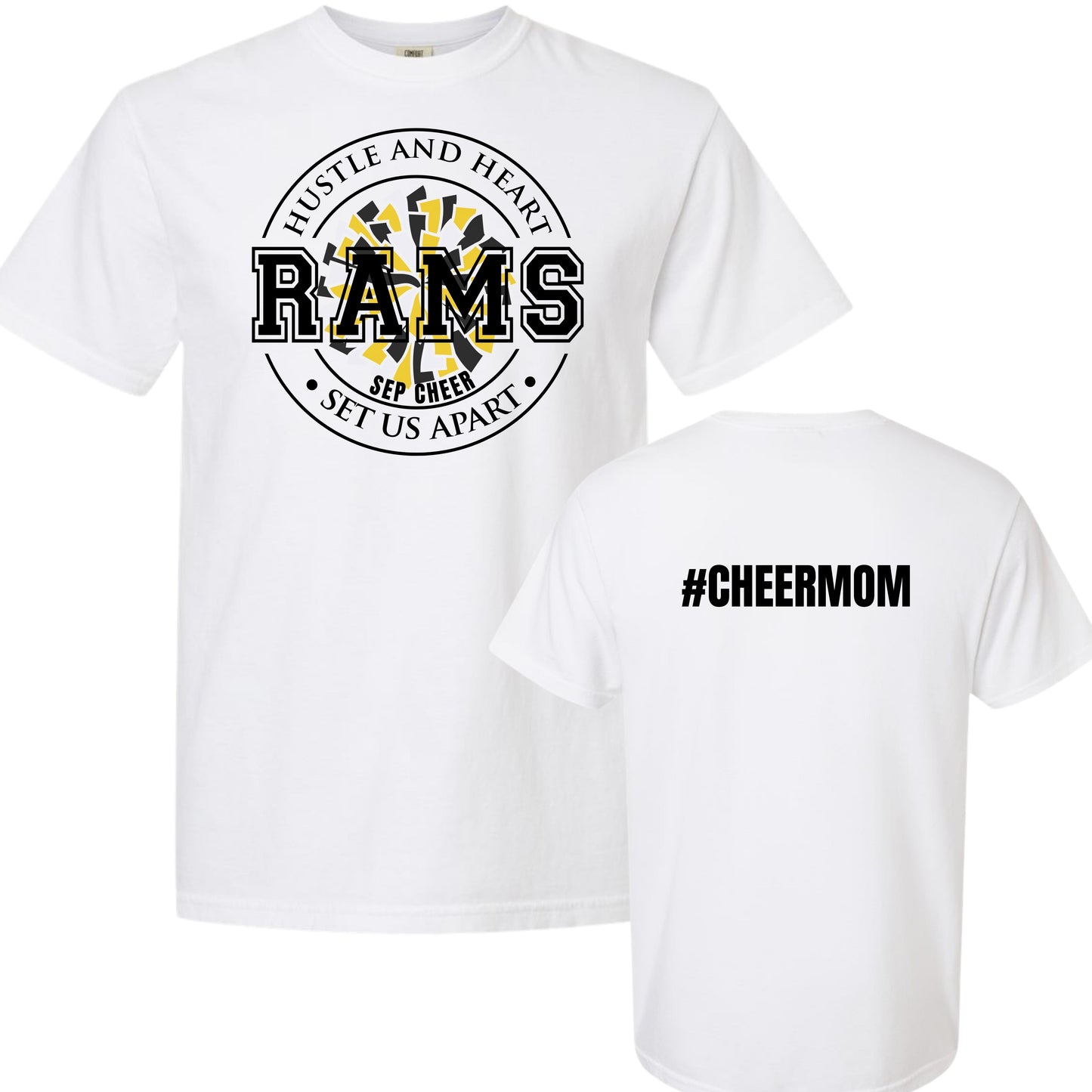 SEP Hustle & Heart Cheer Mom T-Shirt