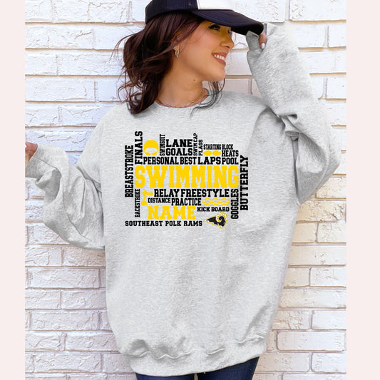 SEP Personalized Swimming Crewneck (words)