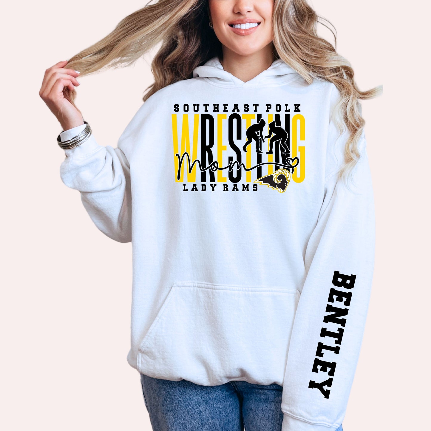 Southeast Polk Girls Wrestling Mom Hoodie