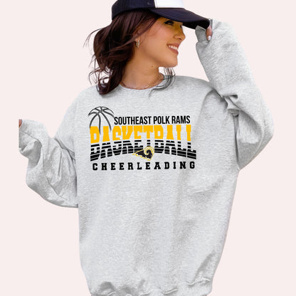 Southeast Polk Rams Lined Basketball Cheerleading Crewneck