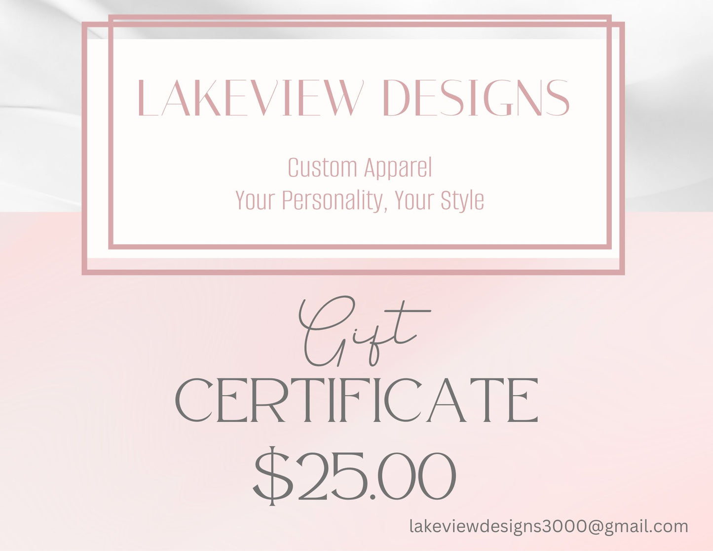 Lakeview Designs Gift Certificate