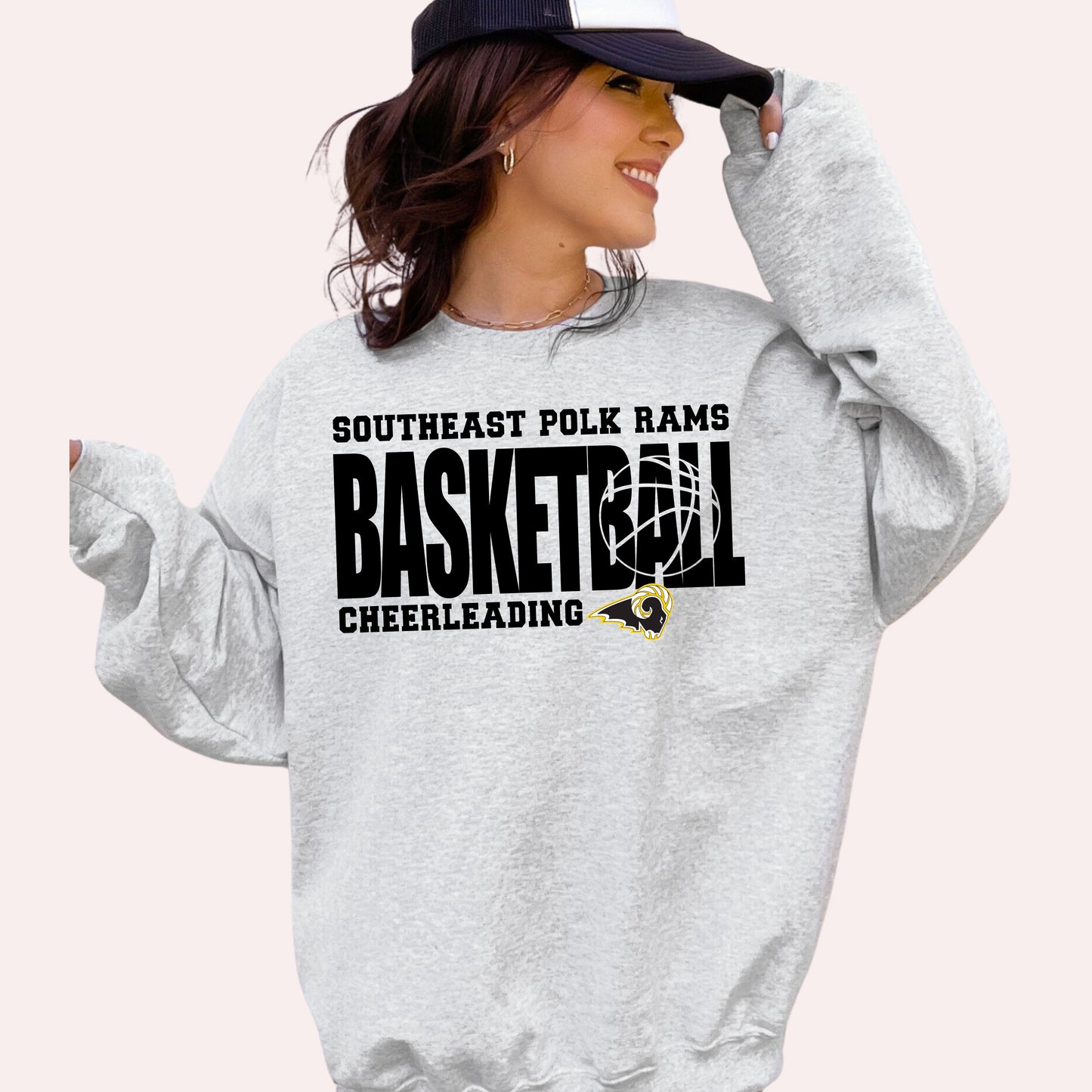Southeast Polk Rams Tall Basketball Cheerleading T-Shirt