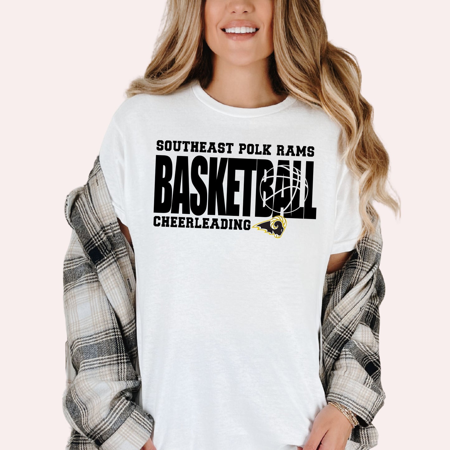 Southeast Polk Rams Tall Basketball Cheerleading Crewneck