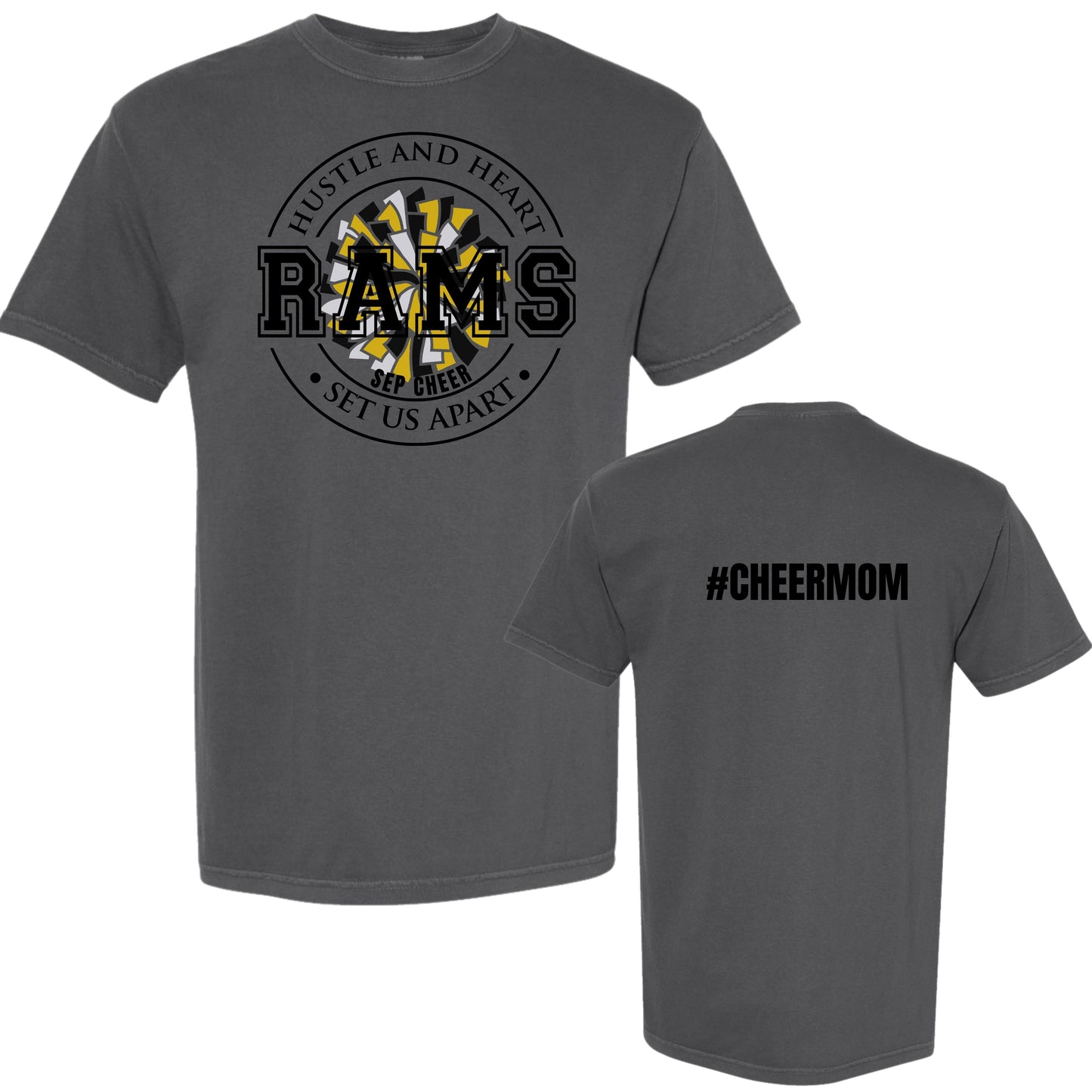 SEP Hustle & Heart Cheer Mom T-Shirt