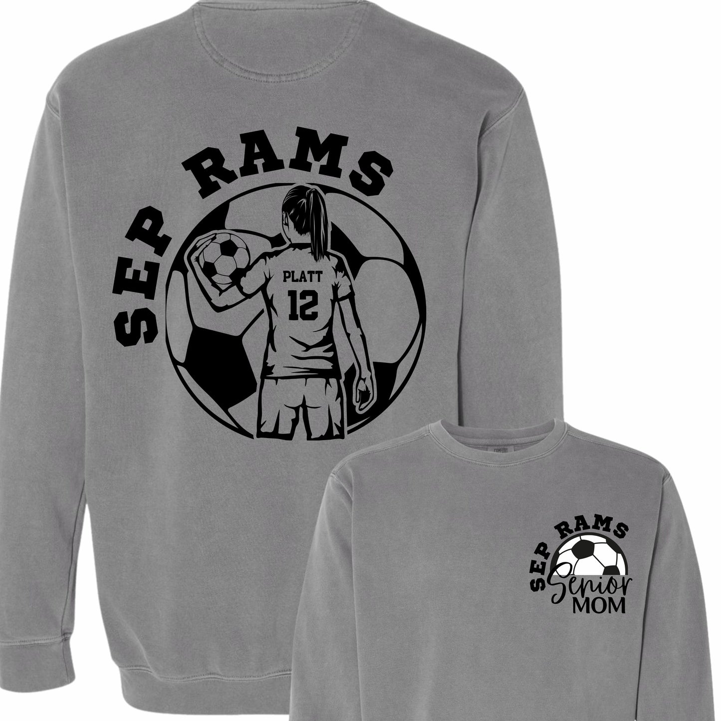 Senior Soccer Mom Crewneck - Comfort Colors (Girl)