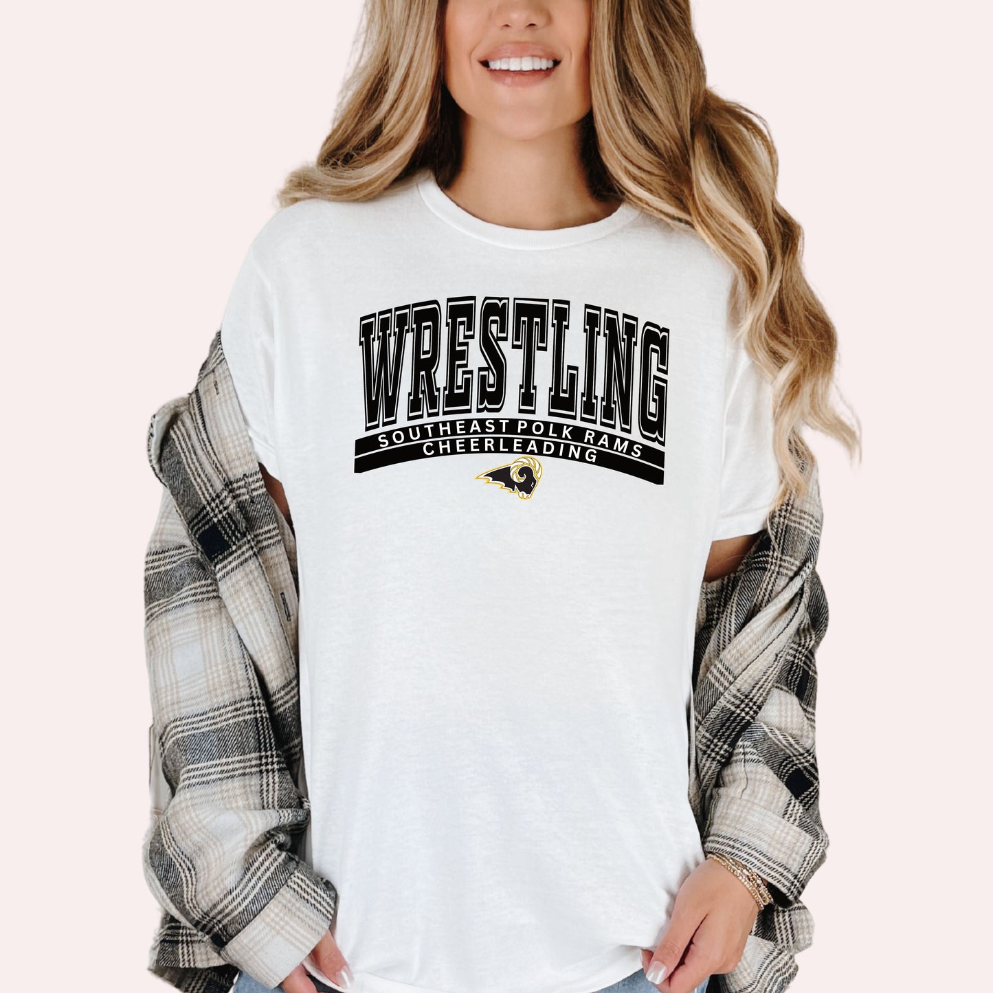 Southeast Polk Wrestling Cheerleading Curve T-Shirt