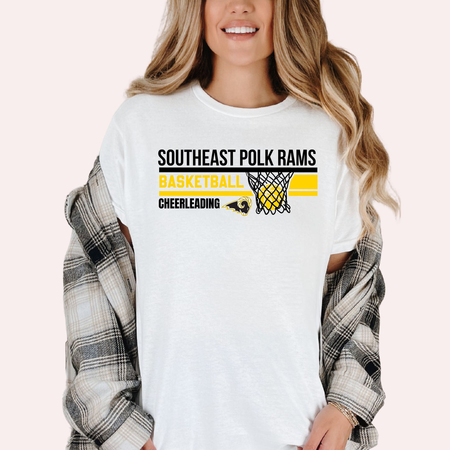 Southeast Polk Rams Hoops Basketball Cheerleading T-Shirt