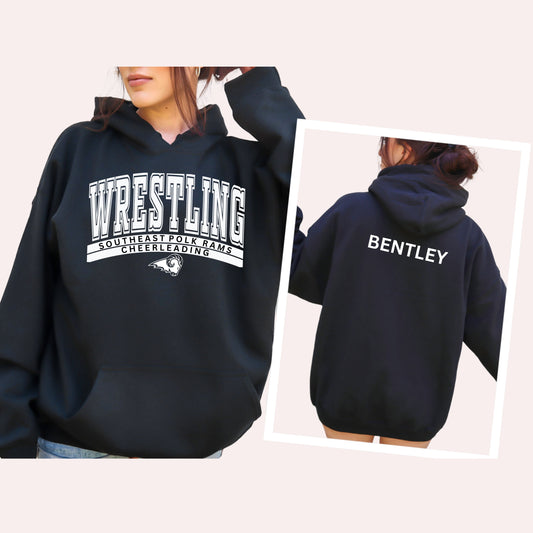 Southeast Polk Wrestling Cheerleading Curved Hoodie