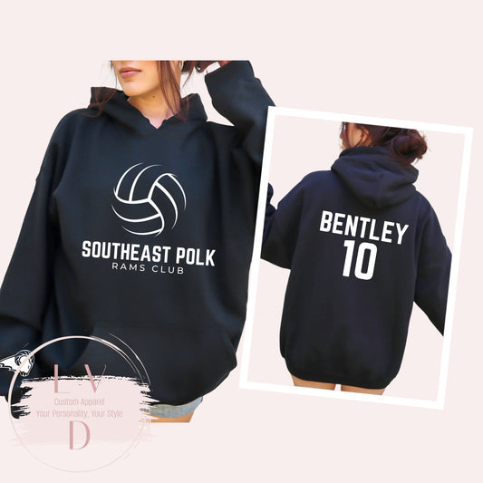 Southeast Polk RAMS Club Volleyball Hoodie