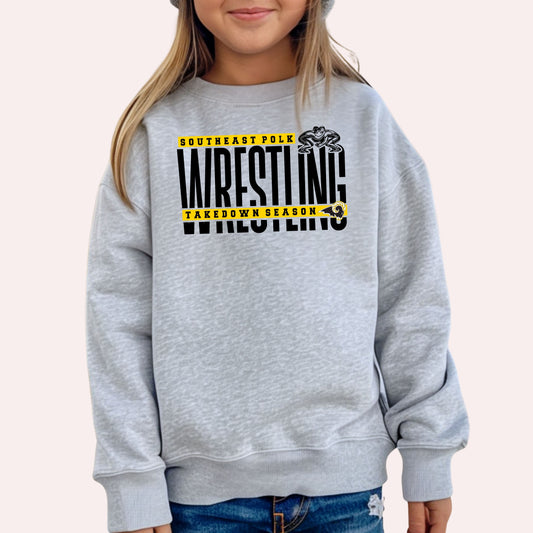 Southeast Polk Wrestling Split Crewneck