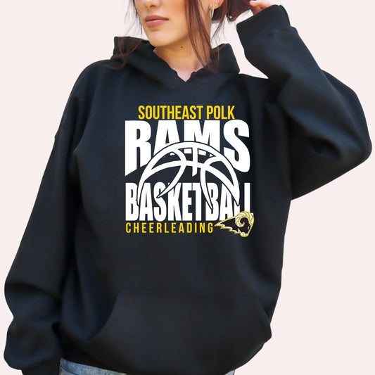 Southeast Polk Rams Large Basketball Cheerleading Hoodie