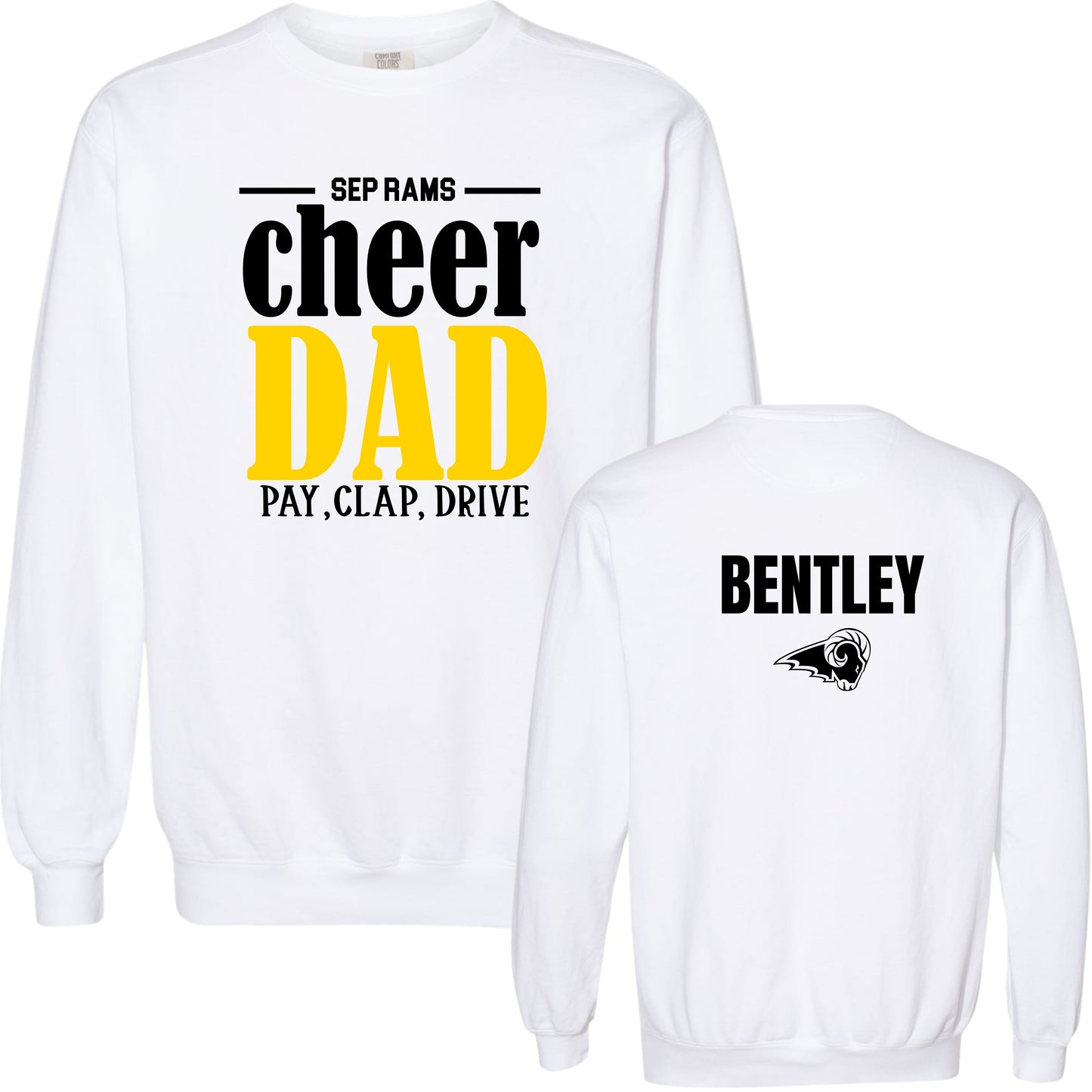 SEP Cheer Dad Pay, Clap, Drive Crewneck
