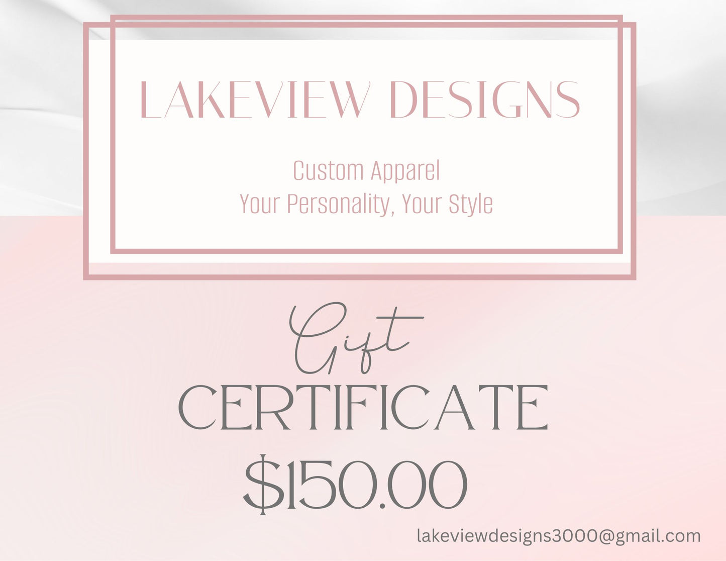 Lakeview Designs Gift Certificate