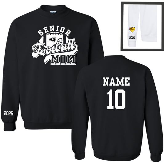 Senior Football Mom / Dad Crewneck - Black (2025)