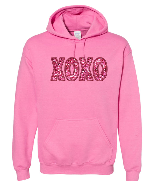 Glitter XOXO Adult Hoodie