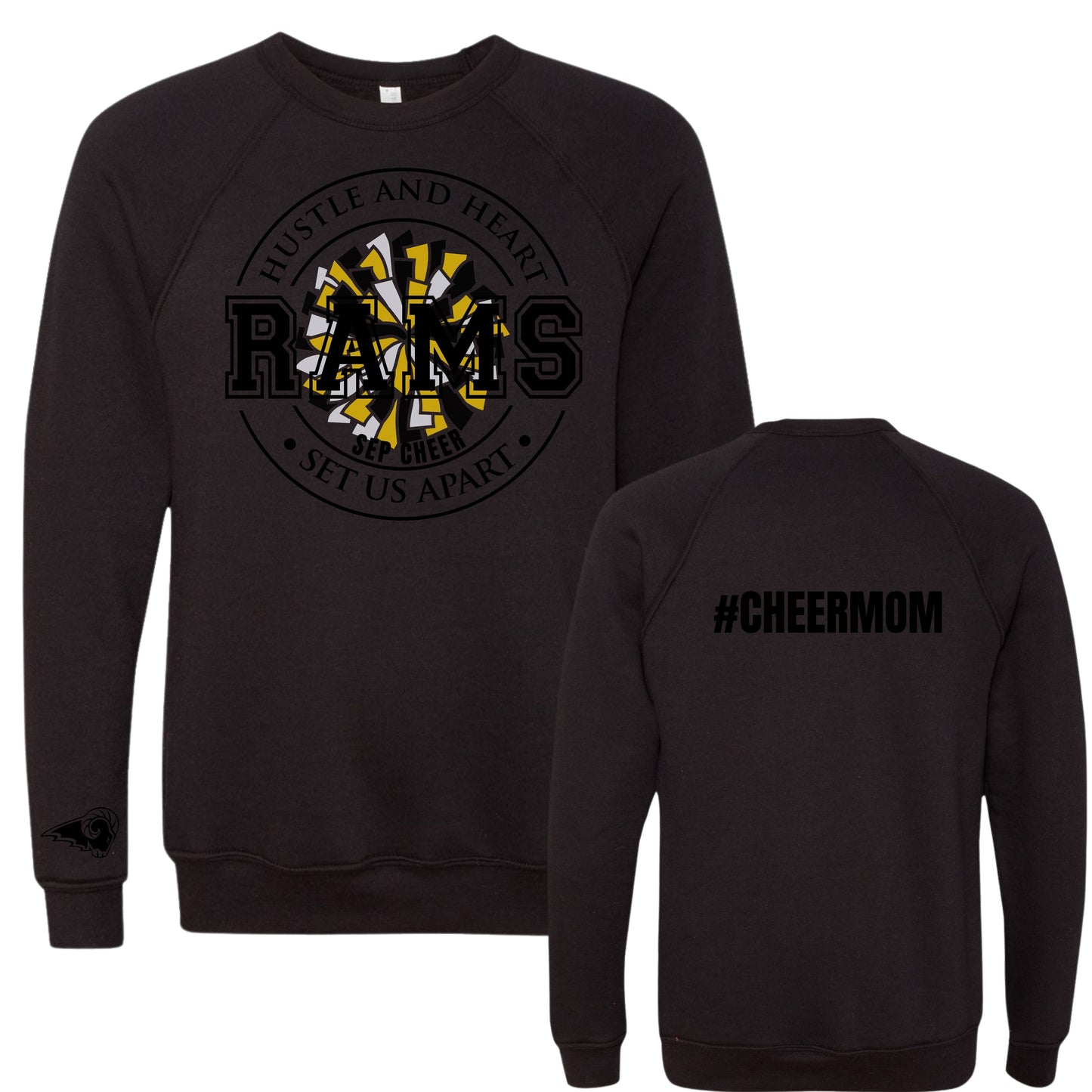 SEP Hustle and Heart Cheer Mom Crewneck | Comfort Colors