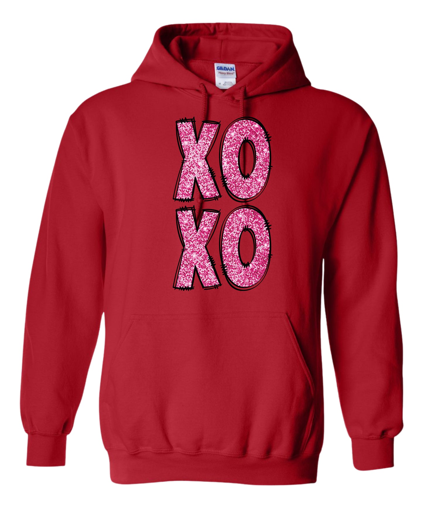 Stacked "XOXO" Adult Hoodie