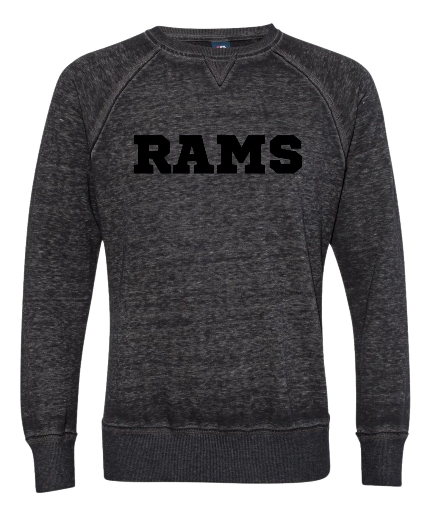 RAMS Adult burnout fleece Crewneck